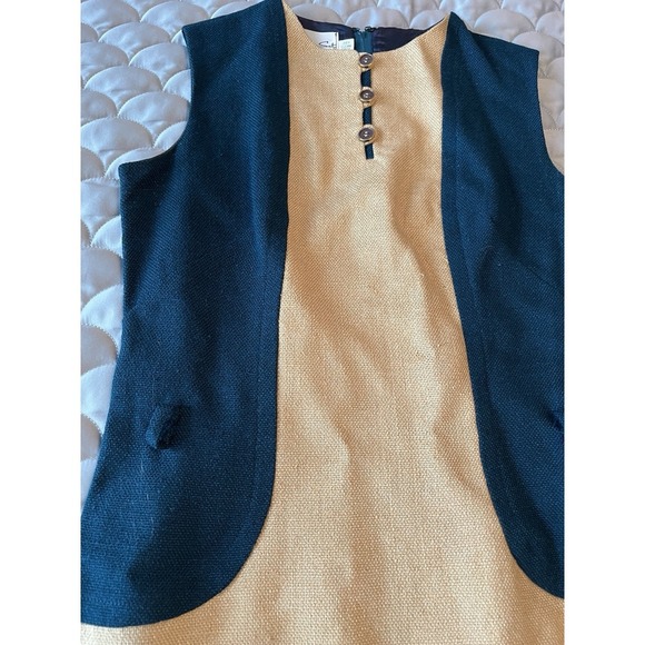 Vintage Country Set Mid Century Dress Knee Length Small (4-6) 70s/80s Preppy - Picture 3 of 10